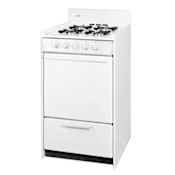 Summit 20 Inch Wide 2.46 Cu. Ft. Free Standing Gas Range With Electric Ignition White