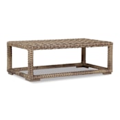 Sunset West Havana 53" Wide Resin Wicker Outdoor Coffee Table Tobacco