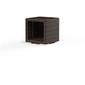 Sunset West Montecito 22" Wide Resin Wicker Outdoor End Table Cognac