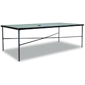 Sunset West Provence 42" Wide Glass Top Wrought Iron Outdoor Dining Table Pewter