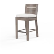 Sunset West Laguna 23" Wide Aluminum Framed Sunbrella Outdoor Bar Stool Driftwood / Canvas Flax