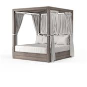 Sunset West Laguna King Aluminum Framed Canopy Outdoor Daybed Driftwood / Canvas Flax