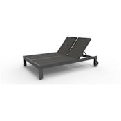 Sunset West Redondo 79" Wide Aluminum Framed Outdoor Double Chaise Chair Slate