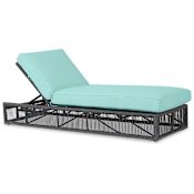 Sunset West Milano 78" Wide Aluminum, Olefin Rope Framed Sunbrella Outdoor Chaise Chair Slate / Dupione Celeste