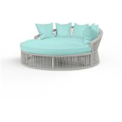 Sunset West Miami 67" Long Rope Framed Outdoor Daybed Frost / Dupione Celeste