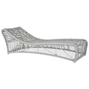 Sunset West Miami 77" Wide Aluminum, Olefin Rope Framed Outdoor Chaise Chair Frost