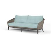 Sunset West Marbella 34" Wide Aluminum, Rope Framed Sunbrella Outdoor Standard Sofa Graphite / Dupione Celeste