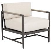 Sunset West Pietra 31" Wide Aluminum Framed Sunbrella Outdoor Accent Arm Chair Graphite /Echo Ash