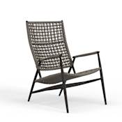 Sunset West Grigio 30" Wide Aluminum Framed Outdoor Lounge Arm Chair Graphite