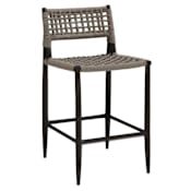 Sunset West Grigio 20" Wide Aluminum Framed Outdoor Bar Stool Graphite