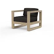 Sunset West Coastal Teak 35" Wide Teak Framed Sunbrella Outdoor Accent Arm Chair Teak / Carbon