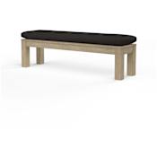 Sunset West Coastal Teak 18" Wide Sunbrella Outdoor Bench Teak / Carbon