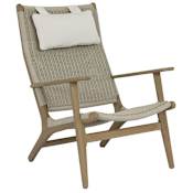 Sunset West Coastal Teak 30" Wide Teak Framed Outdoor Lounge Arm Chair Teak