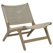 Sunset West Coastal Teak 30" Wide Teak Framed Outdoor Lounge Chair Teak