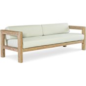 Sunset West Sedona 34" Wide Teak Framed Sunbrella Outdoor Standard Sofa Teak