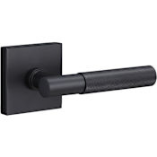 Sure-Loc Aspra Square Passage Door Lever Set with Square Rose Flat Black