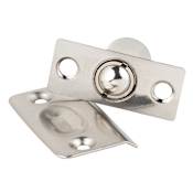Sure-Loc 3/4 Inch Diameter Ball Catch with 2-1/4 Inch Tall Square Corner Strike Plate Satin Nickel