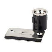 Sure-Loc 3/4 Inch Diameter Ball Catch with 1-1/8 Inch Tall Square Corner Strike Plate Satin Nickel