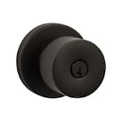 Sure-Loc Bergen Single Cylinder Keyed Entry Door Knob Set with Round Rose Flat Black