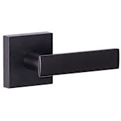 Sure-Loc Cortina Passage Door Lever Set with Square Rose Flat Black