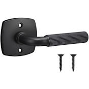 Sure-Loc Forma Non-Turning One-Sided Dummy Door Lever with Straight Knurled Grip and Square Rose Flat Black / Flat Black