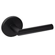 Sure-Loc Hanover Passage Door Lever Set with Round Rose Flat Black