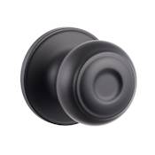 Sure-Loc Juniper Passage Door Knob Set with Round Rose Flat Black