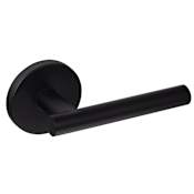 Sure-Loc Juneau Passage Door Lever Set with Round Rose from the Juniper Collection Flat Black