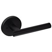 Sure-Loc Juneau Privacy Door Lever Set with Round Rose from the Juniper Collection Flat Black