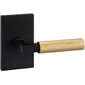 Sure-Loc Levanto Non-Turning One-Sided Dummy Door Lever with Knurled Grip and Rectangle Rose Flat Black / Satin Brass