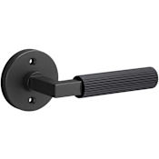 Sure-Loc Levanto Non-Turning One-Sided Dummy Door Lever with Straight Knurled Grip and Round Rose Flat Black / Flat Black