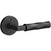 Sure-Loc Levanto Non-Turning One-Sided Dummy Door Lever with Vertex Grip and Round Rose Flat Black / Flat Black