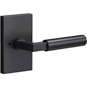Sure-Loc Levanto Privacy Door Lever Set with Smooth Grip and Rectangle Rose Flat Black