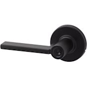 Sure-Loc Mesa Single Cylinder Keyed Entry Door Lever Set with Round Flat Black