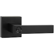 Sure-Loc Siena Keyed Entry Door Lever Set with Square Rose Flat Black