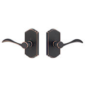 Sure-Loc Sandstone Right Handed Privacy Door Lever Set with Arch Rose Vintage Bronze