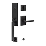 Sure-Loc Turin One Piece Single Cylinder Keyed Entry Handleset with Interior Lever Flat Black