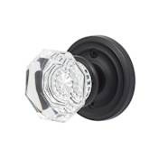 Sure-Loc Torrey Non-Turning One-Sided Dummy Door Knob with Round Rose Flat Black