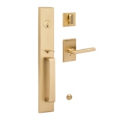Sure-Loc Vail Full Plate Single Cylinder Keyed Entry Handleset with Interior Lever Satin Brass