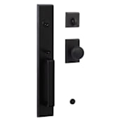 Sure-Loc Vail Full Plate Single Cylinder Keyed Entry Handleset with Oakley Interior Knob Flat Black