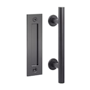 Sure-Loc 12" Barn Door Pull & Flush Handle - Back-to-Back Mounted Set Flat Black