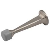 Sure-Loc 3 Inch Long Baseboard Mounted Rigid Door Stop Satin Nickel
