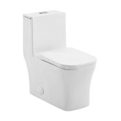 Swiss Madison Concorde 1.1 GPF Dual Flush One Piece Elongated Toilet with Push Button Flush - Seat Included Glossy White