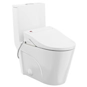 Swiss Madison St. Tropez 0.8 GPF One Piece Elongated Toilet with Push Button Flush - Seat Included Glossy White