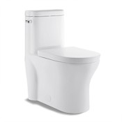 Swiss Madison Monaco 1.28 GPF One Piece Elongated Toilet with Left Hand Lever - Seat Included Glossy White