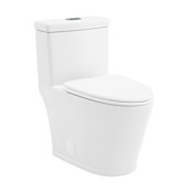 Swiss Madison Beau 1.1 / 1.6 GPF Dual Flush One Piece Elongated Toilet with Push Button Flush - Seat Included Glossy White