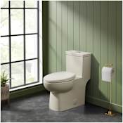 Swiss Madison Classe 1.1 GPF One Piece Elongated Toilet with Push Button Flush - Seat Included Bisque