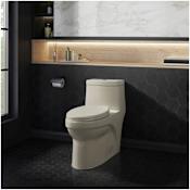 Swiss Madison Virage 1.1 GPF Dual Flush One Piece Elongated Toilet with Push Button Flush - Seat Included Bisque