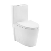 Swiss Madison St. Tropez 1.1 / 1.6 GPF Dual Flush One Piece Elongated Toilet with Push Button Flush - Seat Included Glossy White