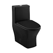 Swiss Madison Sublime II 1.1 / 1.6 GPF Dual Flush One Piece Round Toilet with Push Button Flush - Seat Included Matte Black